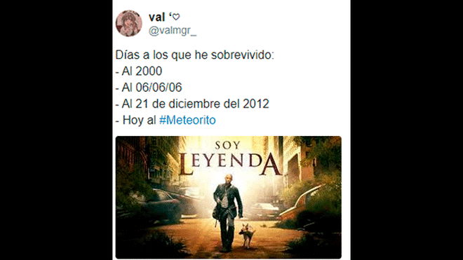 Memes por el paso cercano del meteorito F30. Foto:Twitter