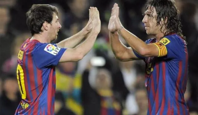 Carles Puyol jugó con Messi en el Barcelona por diez temporadas. Foto: AFP.