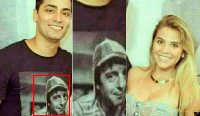 En Facebook: Un polo del Chavo del 8 malogró la foto de una pareja de novios