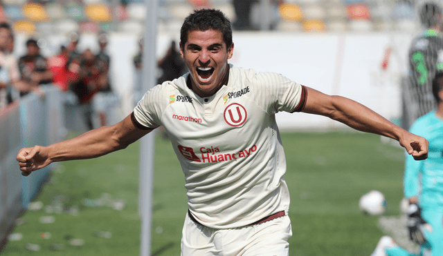Aldo Corzo marcó el 1-0 de Universitario en el último clásico del fútbol peruano. Foto: Rodolfo Contreras.