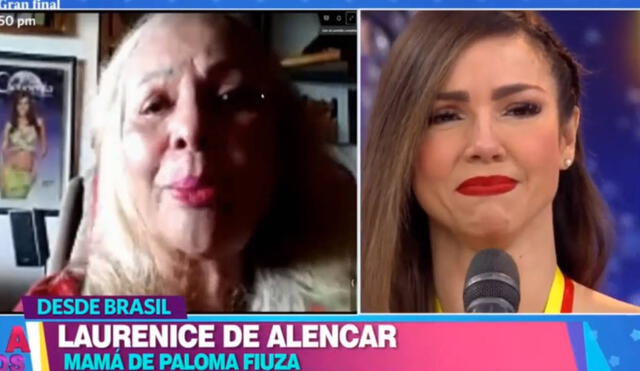 Paloma Fiuza conversa virtualmente con su madre. Foto: captura de América TV