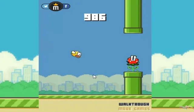 Desliza para ver cómo termina 'Flappy Bird'. Foto: Captura.