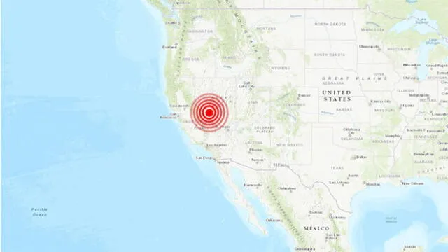 El epicentro del sismo fue en Nevada y se sintió hasta California. Fuente: earthquake.usgs.gov