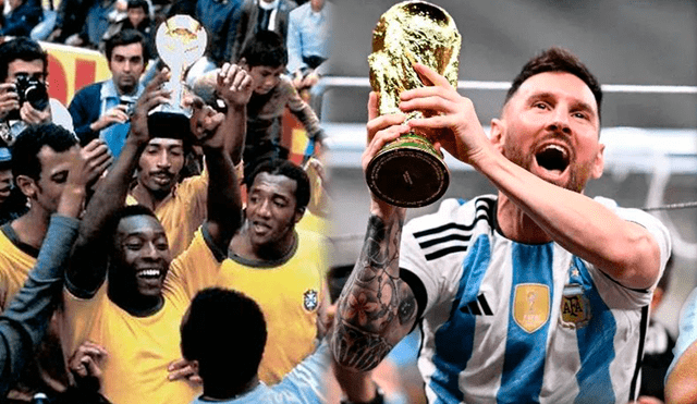 Brasil con Pele ganó el Mundial Suiza 1970 y Argentina con Messi se quedó con el Mundial Qatar 2022. Foto: composición GLR/AFP