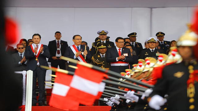 Martín Vizcarra en el desfile militar 2018. Foto: Prensa Presidencia