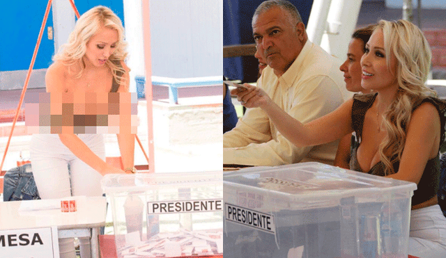 En Instagram, Daniella Chávez sufrió percance con su ropa durante elecciones en Chile [FOTOS]