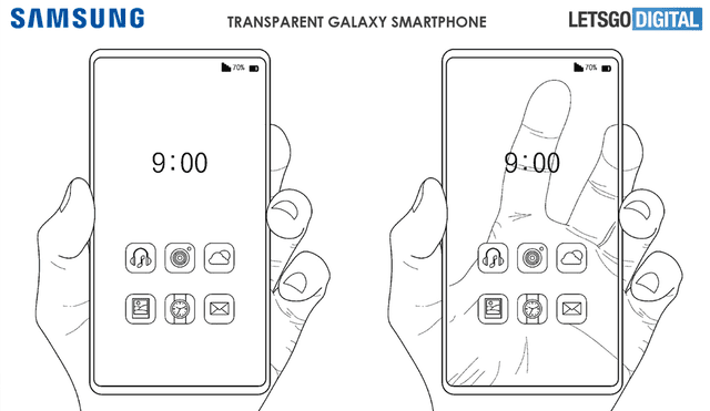 Los bocetos de la patente de Samsung. | Foto: Giuseppe Spinelli / LetsGoDigital