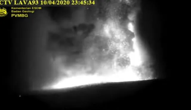 Captura de video, registrada por el Ministerio de Energía y Recursos Minerales de la República de Indonesia. Crédito: Volcano Discovery.