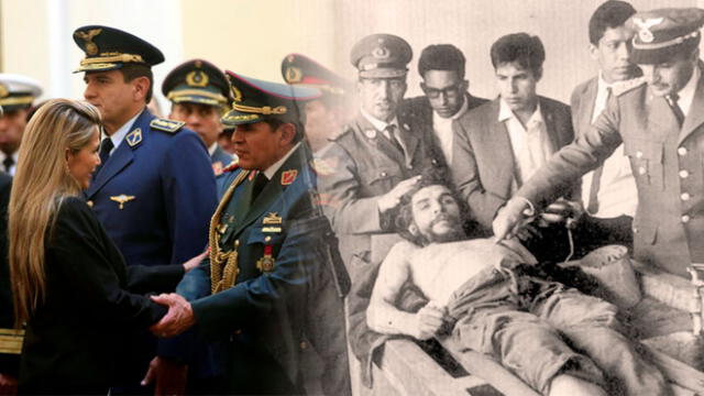 Jeanine Añez ordenó el cierre de escuela antiimperialista para homenajear a los oficiales que mataron al Che Guevara. Foto: Composición