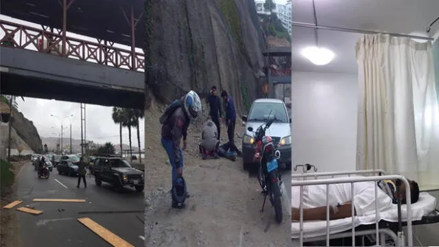 Municipalidad de Lima se pronunció sobre motociclista herido tras caerle parte de un puente en la Costa Verde