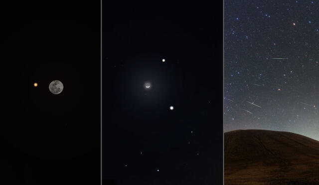 Tres principales eventos astronómicos de octubre. Foto: composición/ La República / Stellarium.