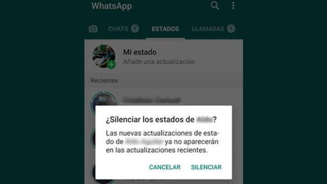 Silenciar estados de WhatsApp