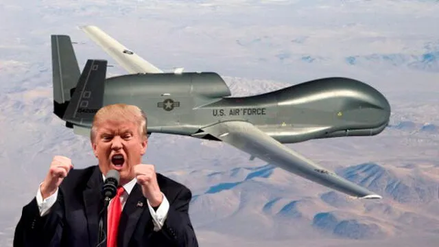 Donald Trump cree que fue un error que Irán derribe dron de la Armada de los Estados Unidos. Foto: composición