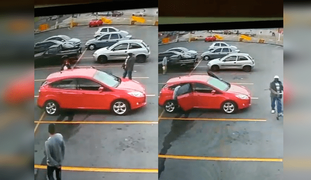 Makro rechaza acto delincuencial en su estacionamiento. Foto: Captura