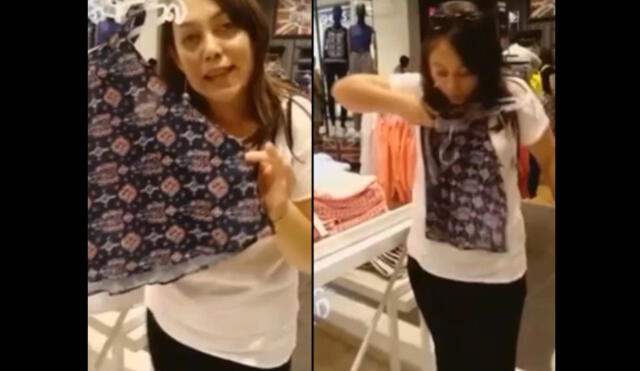 Facebook: clienta hace particular reclamo en centro comercial por un polo talla S | VIDEO