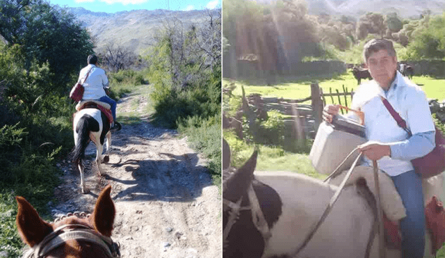 Un enfermero va a caballo a las casas de los adultos mayores para llevar vacunas antigripales. Foto: Todo Noticias