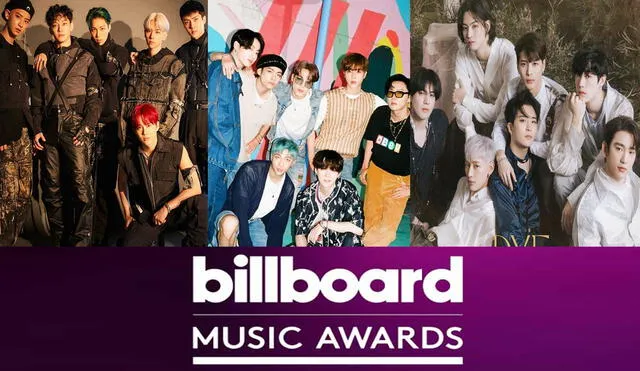 BBMAs: BTS, EXO y GOT7 nominados a Top social artista en los Billboard Music Awards 2020. Créditos: Composición Diario La República / SM / JYP / Big Hit