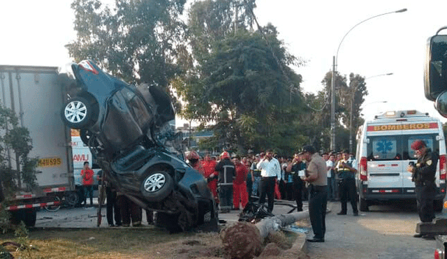 Los Olivos: el trágico final de conductor que falleció en choque de su auto contra camión [VIDEO]