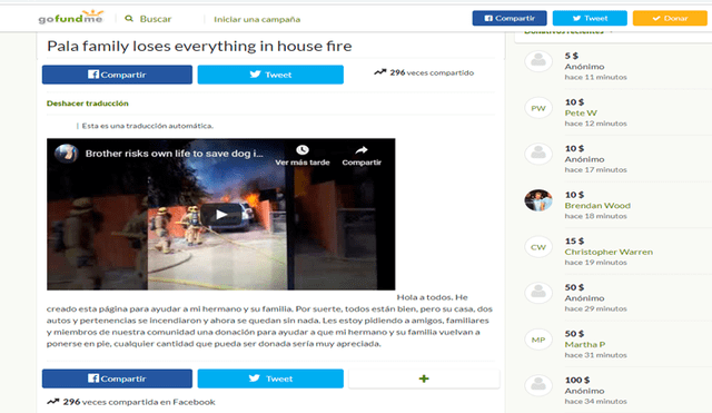 Facebook: joven ingresó a su hogar cubierto en llamas para salvar a su perro que estaba dentro [VIDEO]