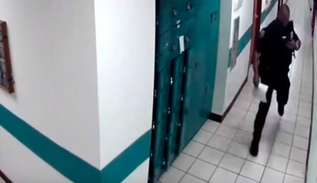 YouTube: policía entró en pánico al toparse con un travieso animal 
