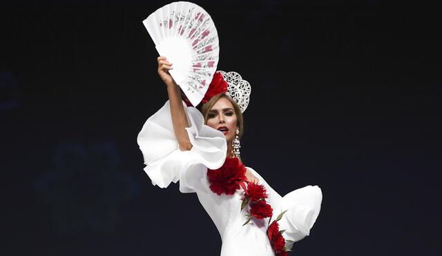 Angela Ponce of Spain poses on stage during the 2018 Miss Universe national costume presentation in Chonburi province on December 10, 2018. (Photo by Lillian SUWANRUMPHA / AFP)