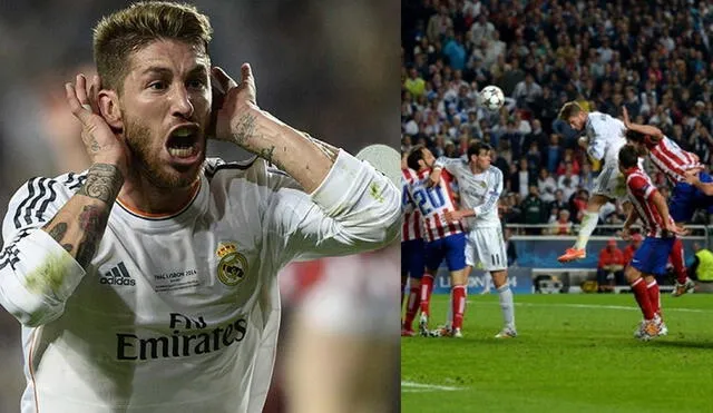 Sergio Ramos recordó su gol en la final de la Champions League 2014 ante Atlético de Madrid. Foto: Composición