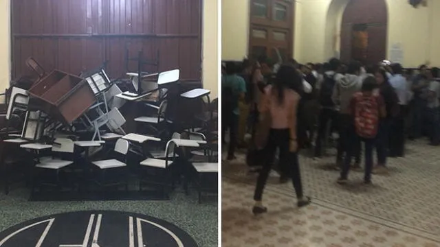 UNFV: estudiantes toman local central en protesta por matrículas [VIDEO]