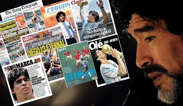 Portadas de medios internacionales dedican portada a Maradona. Foto: EFE/medios