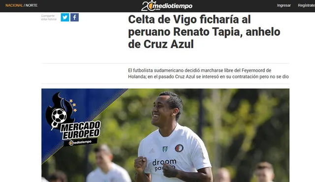 Renato Tapia es nuevo futbolista del Celta de Vigo. Foto: Mediotiempo