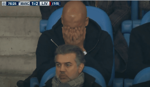 La reacción del Pep Guardiola tras el gol del Liverpool que sentenció al City [VIDEO]