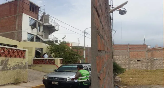 Obrero cayó junto a su carretilla desde el cuarto piso de vivienda en Arequipa.
