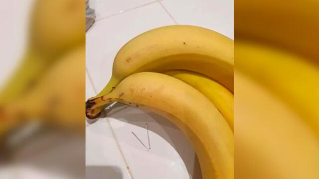 Madre denuncia que encontró agujas dentro de los plátanos que compró [FOTOS]