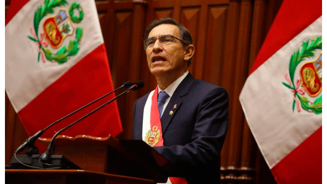 Presidente peruano Martín Vizcarra propone adelanto de elecciones generales al 2020. Foto: Archivo GLR