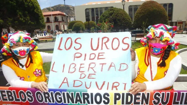 Puno. Isleños de los Uros piden libertad de Walter Aduviri. Foto: La República