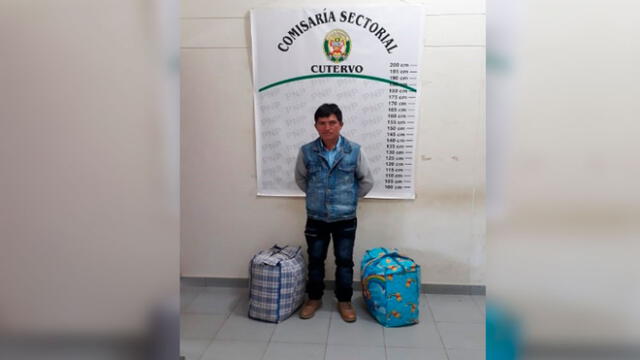 Cajamarca: interviene a sujeto con 40 kilos de hoja de coca en Cutervo