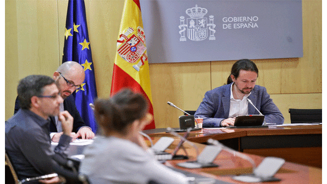 Gobierno español plantea una renta mínima vital provisional. Foto: Twitter.