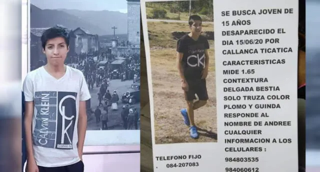 Familiares de André, lo buscan desesperadamente. Menor esta desaparecido desde el lunes en Cusco.