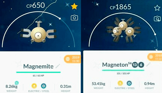 Magnemite y Magneton shiny.