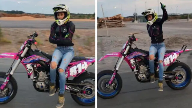 YouTube: bella señorita hace increíble maniobra con su moto y todo quedó grabado