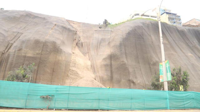Geomallas en acantilados habrían sido fijadas con material de relleno inestable. (Foto: Municipalidad de Magdalena del Mar)
