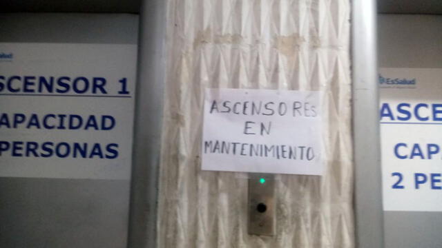 EsSalud: protesta por falta de funcionamiento de ascensores