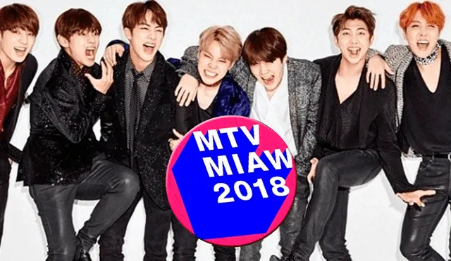 MTV MIAW 2018: BTS ganó como la mejor banda K-Pop 