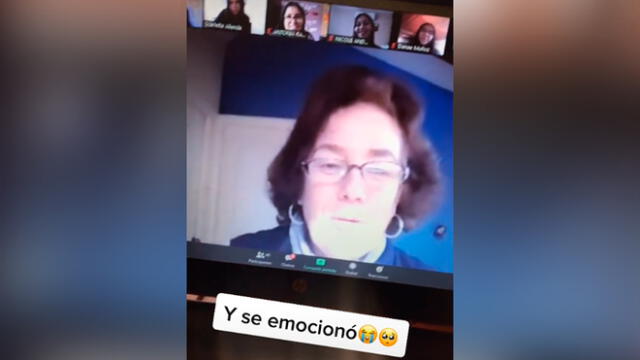 Desliza las imágenes para ver la emotiva reacción que tuvo una maestra al conocer a sus alumnos por videollamada. Foto: Karla Quezada/TikTok