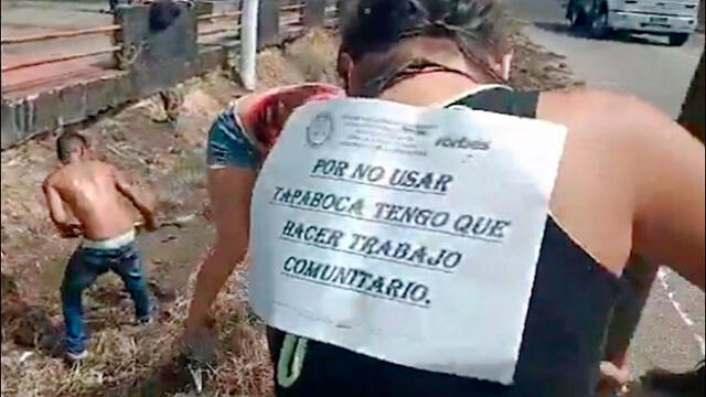 Venezolanos son castigados en público por salir sin mascarillas a las calles. (Foto: difusión)