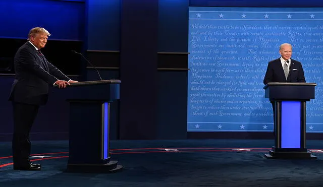 Trump y Biden en el primer debate presidencial. Foto: AFP