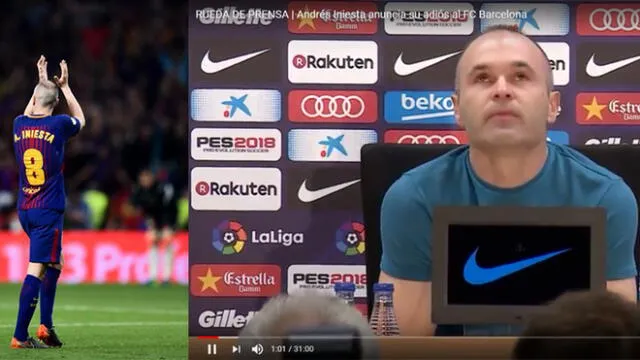 Andrés Iniesta anuncia su retiro del Barcelona en medio de lágrimas