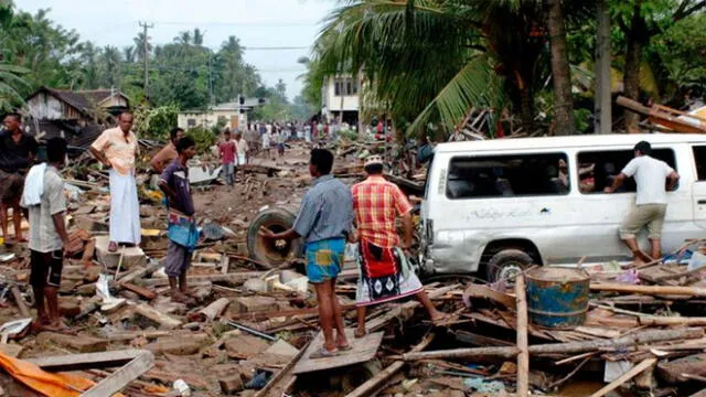 Tsunami en Indonesia. Año 2004. Foto: AFP.
