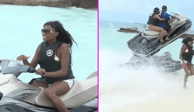 Facebook: mujer se lleva la sorpresa de su vida al subirse a una moto acuática [VIDEO]