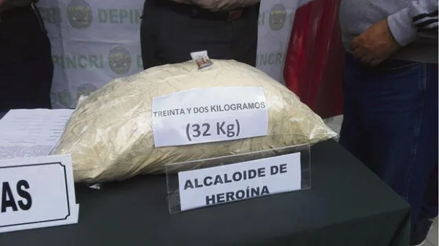 Áncash: incautan 32 kilos de heroína en Casma