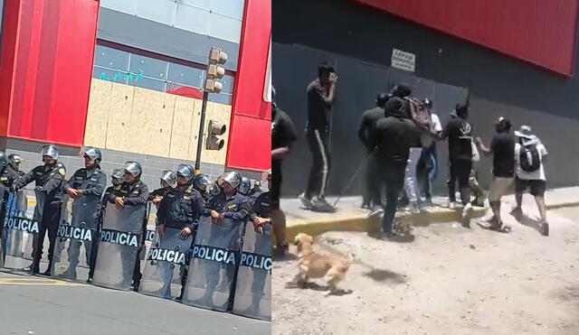 Resguardo en exteriores de Plaza Vea. Foto: La República